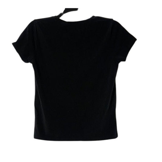 LVTK Women's Black Jenni Hemden Cow Print Crewneck Short Sleeve T-Shirt SZ S