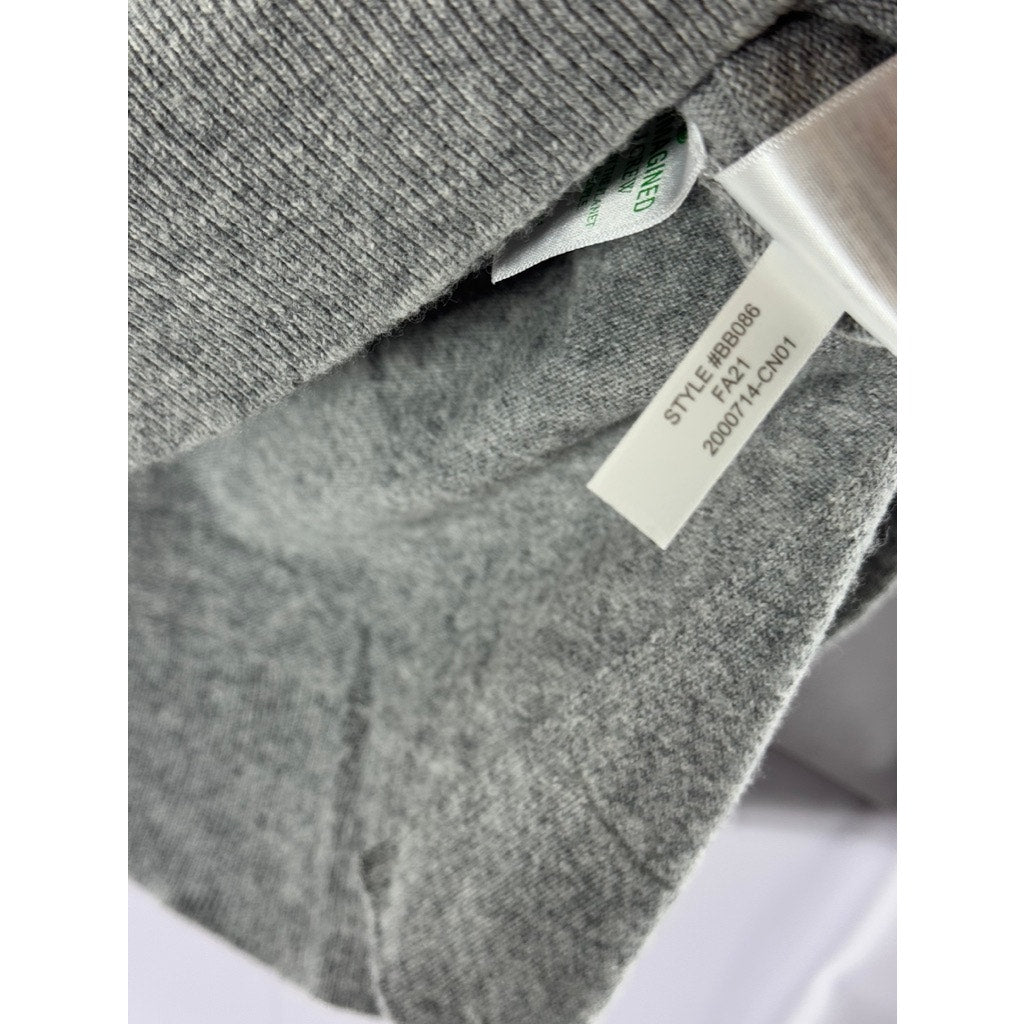 J. CREW Factory Gray Heather Women's Wool Blend V-Neck Tunic Hi-Lo Sweater SZ S