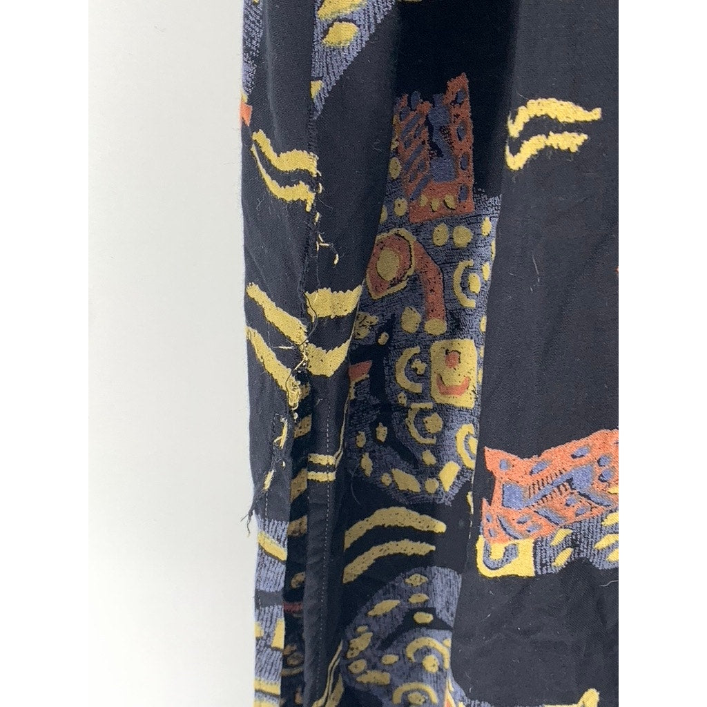 NEW OPTIONS PLUS Women's Navy Printed Short Sleeve Dress SZ 2X