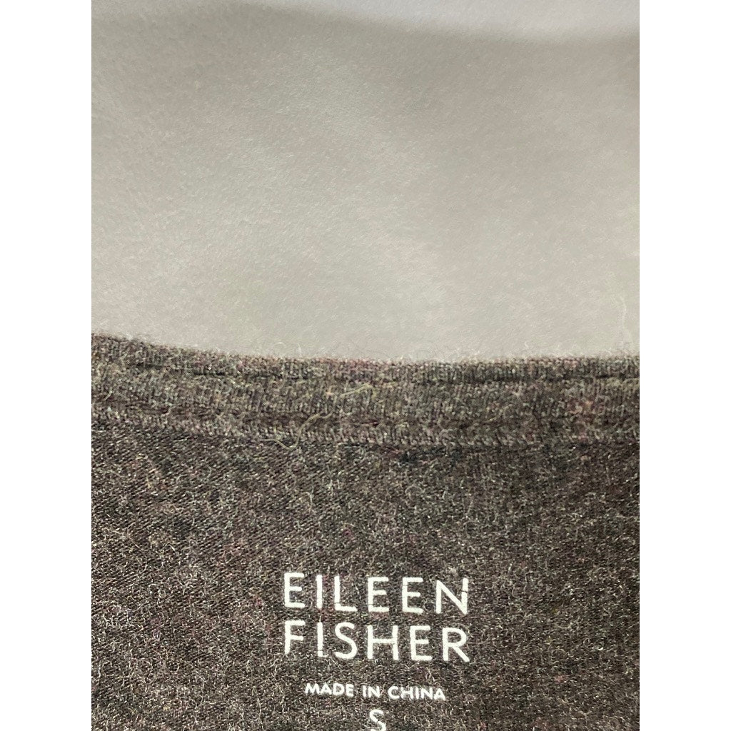 EILEEN FISHER Women's Dark Gray Cowl-Neck Long Sleeve Pullover Knee Dress SZ S