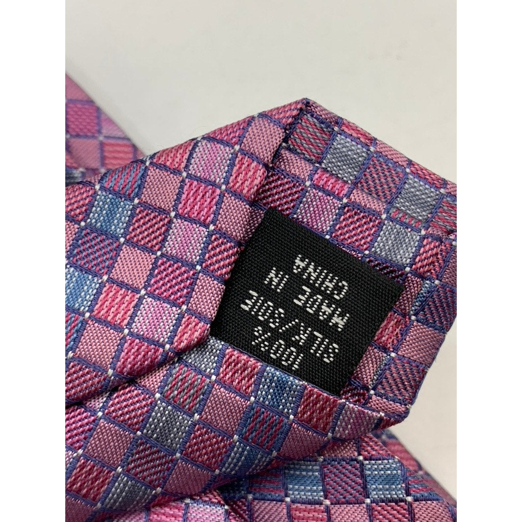 CALVIN KLEIN Men's Purple-Blue Printed Silk Tie SZ OS