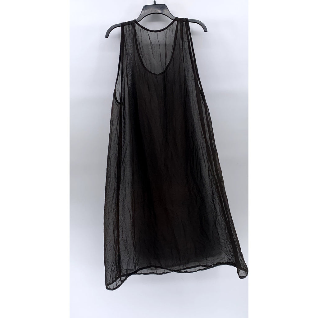 UNBRANDED Women’s Brown Mesh Sleeveless Scoop-Neck Midi Overlay Dress SZ OS