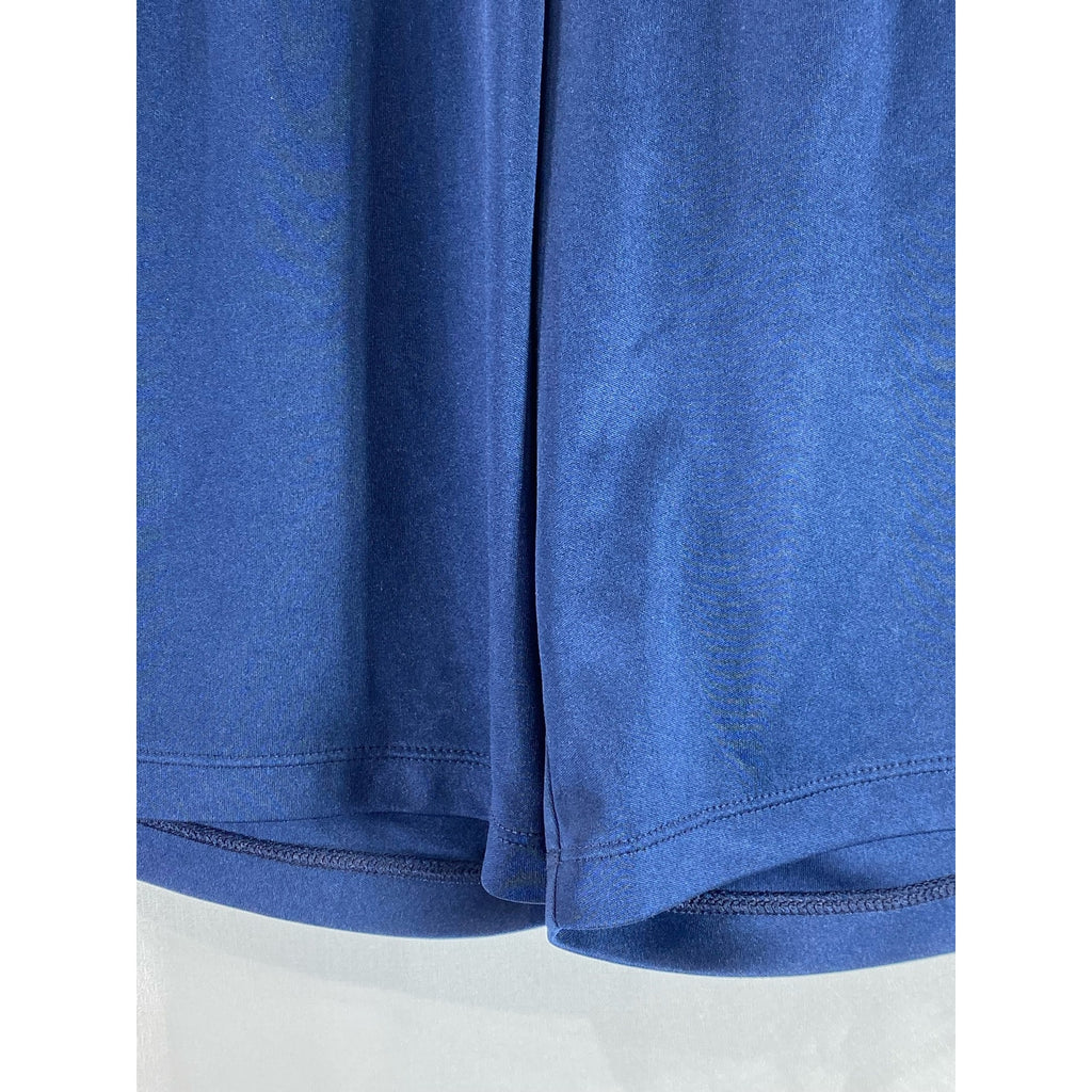 ADIDAS Men's Navy/White Climalite Three-Stripe Pull-On Active Shorts SZ L