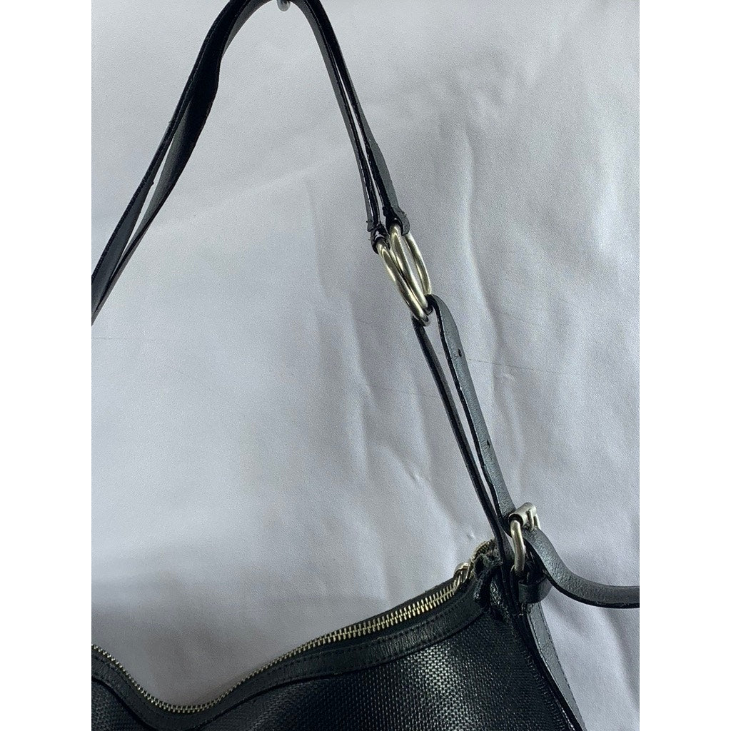 CALVIN KLEIN Women's Black Faux Leather Textured Shoulder Bag