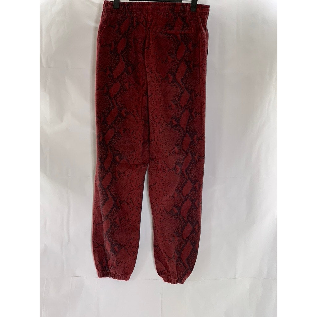 ALEXANDERWANG Women's Red-Black Diamond Snake Drawstring Pull-On Jogger Pant SZS