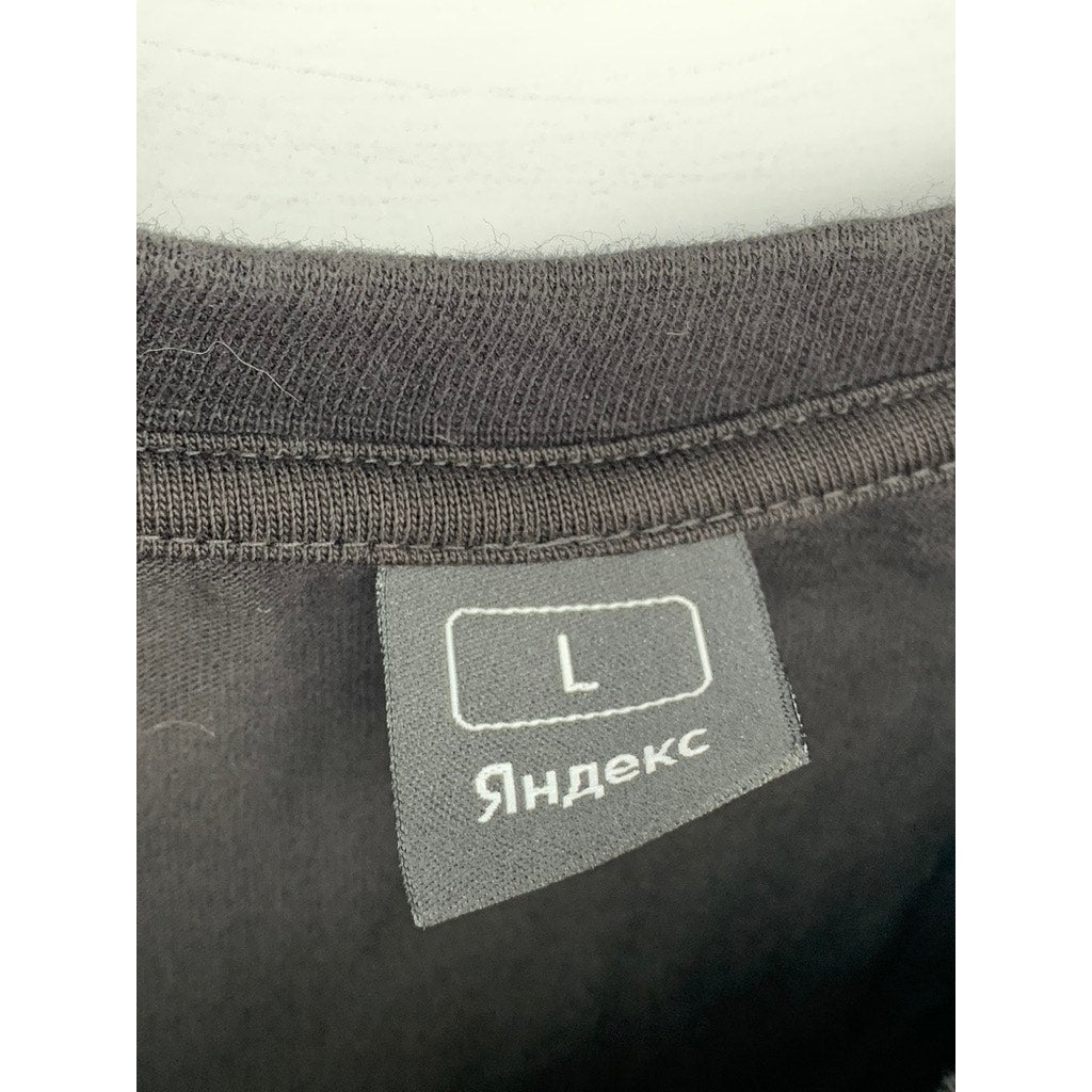 Men's Black Text Logo Crewneck Short Sleeve T-Shirt SZ L
