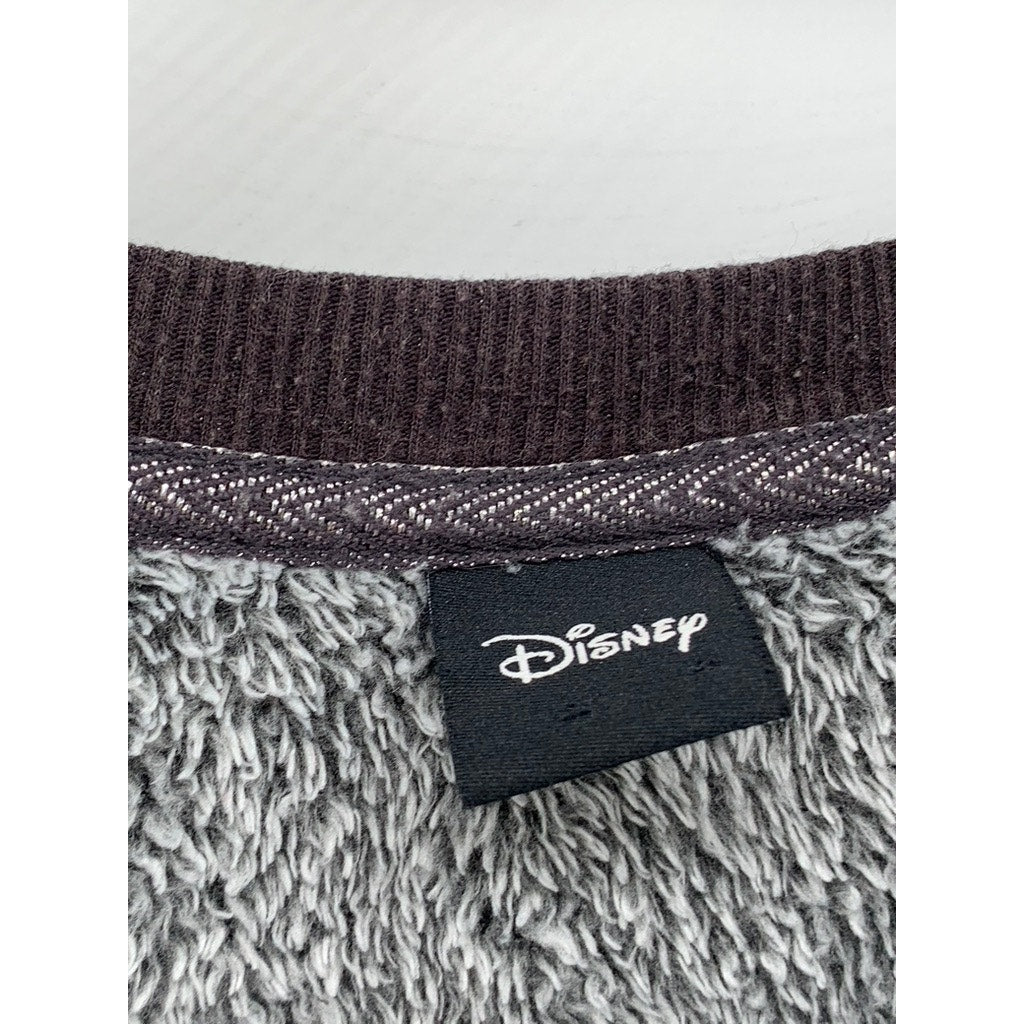 DISNEY Women's Gray-Black Mickey Mouse Fleece Sweatshirt SZ M