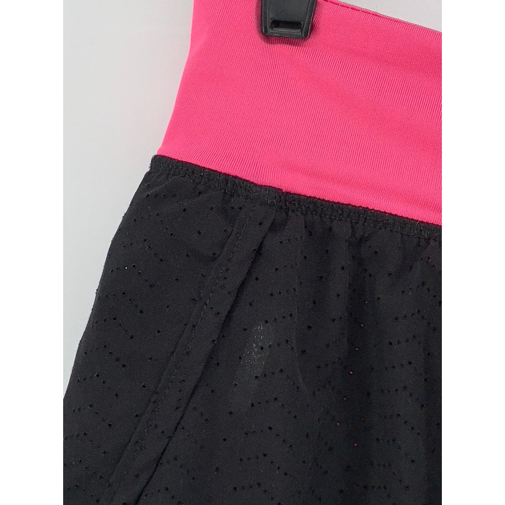 RBX Performance Women's Black-Pink Mesh Active Shorts SZ S