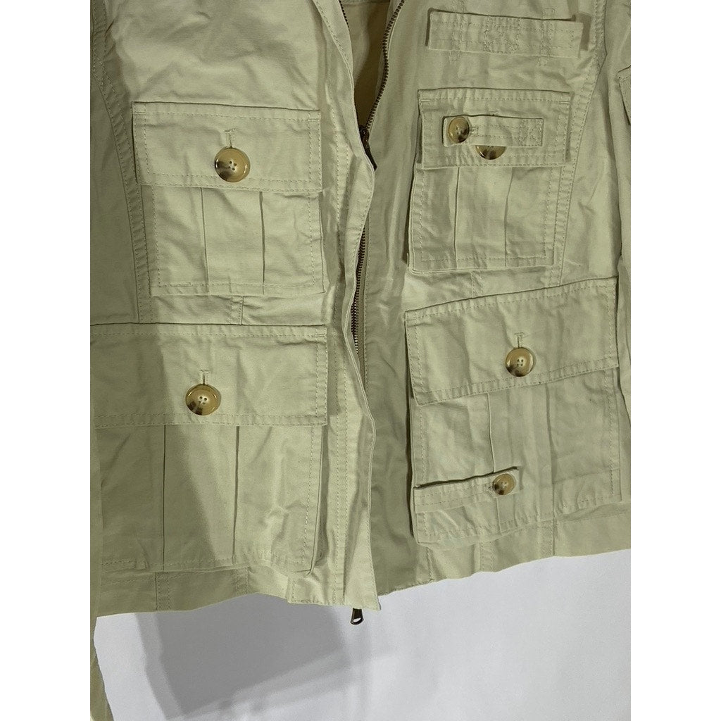 MARLBORO CLASSICS Men's Tan Four-Pocket Zip-Up Jacket SZ M