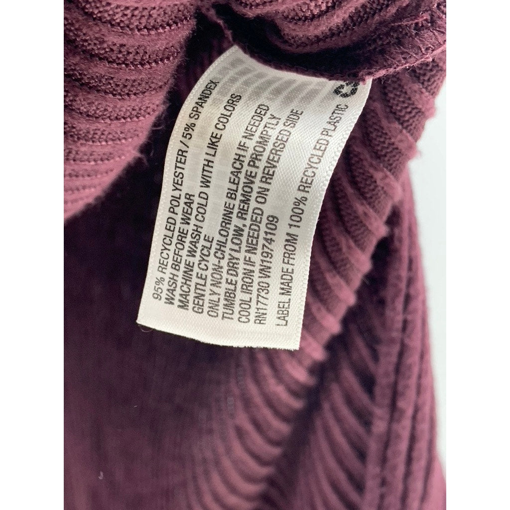 WILD FABLE Women's Maroon Ribbed V-Neck Dolman Sleeve Top SZ L