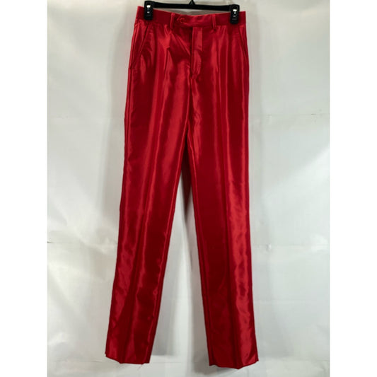 FERRECCI Men's Red Satin Short Super 150's Flat Front Suit Pant SZ 28S