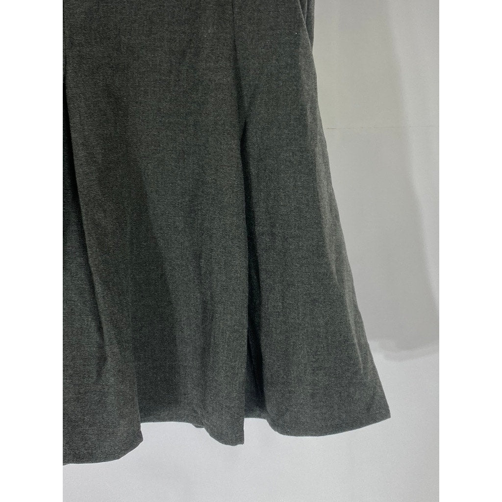 LC WAIKIKI Women's Dark Gray Side-Zip Regular-Fit Pleated Mini Skirt SZ2XL(US12)
