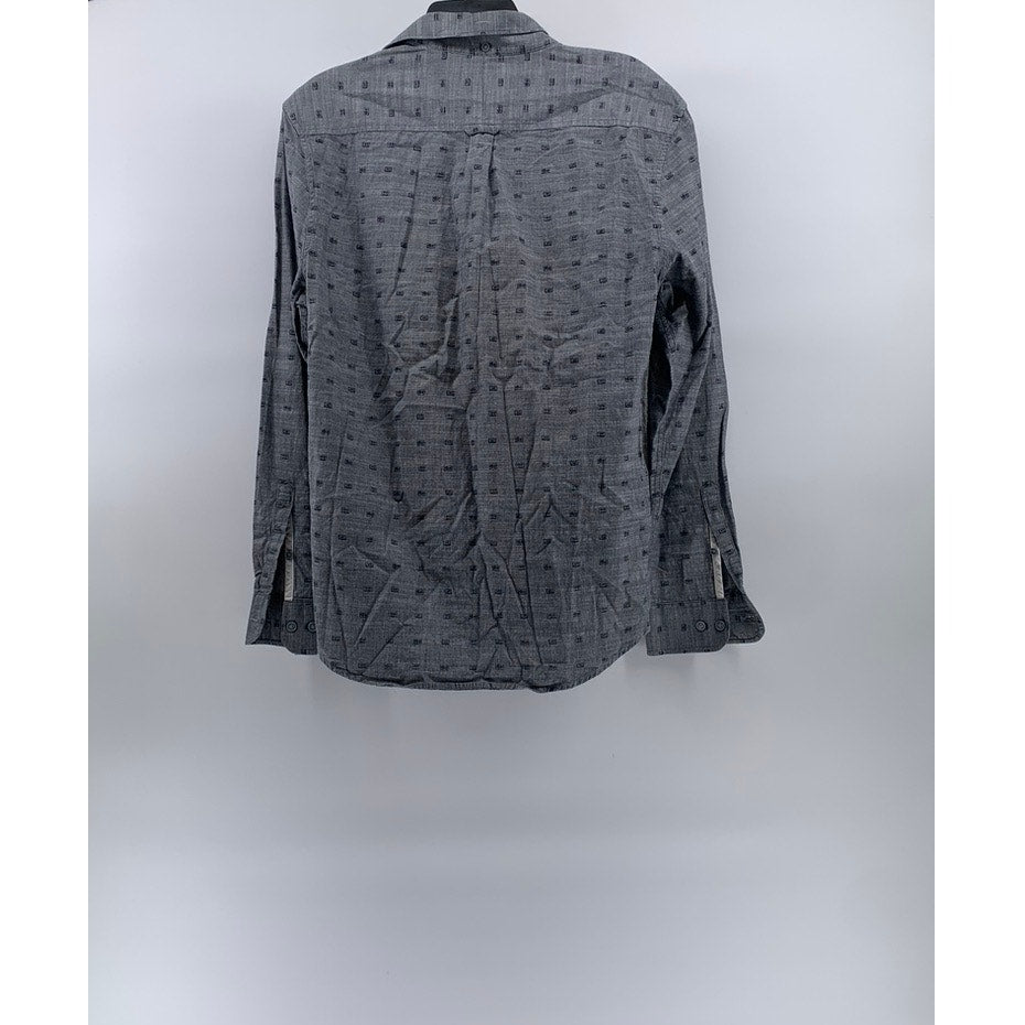 ORIGINAL PENGUIN Men's Gray Cassette Regular-Fit Button-Up Long Sleeve Shirt SZL