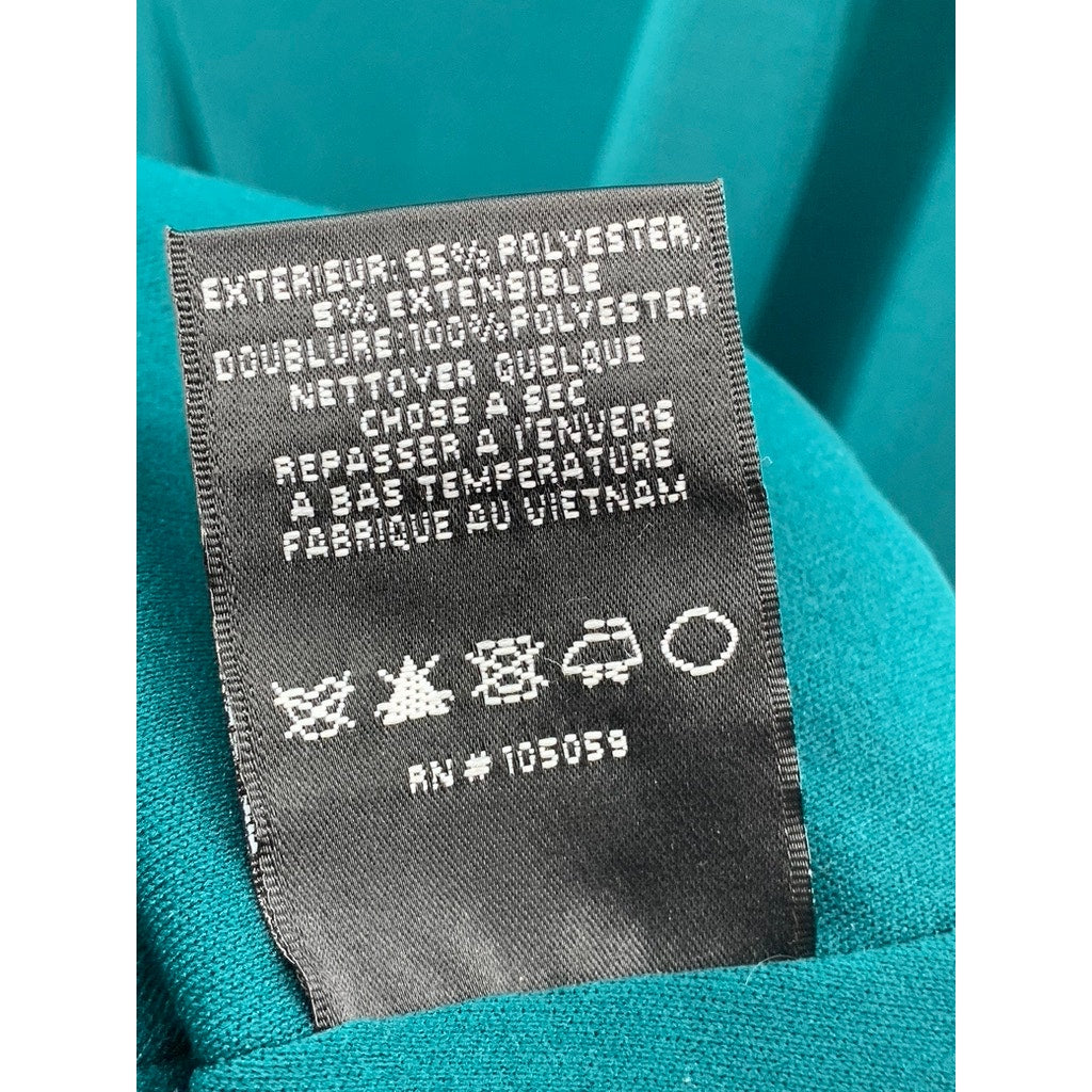 XSCAPE Women's Green Lucy Long Scuba Crepe One Shoulder Dress SZ 16