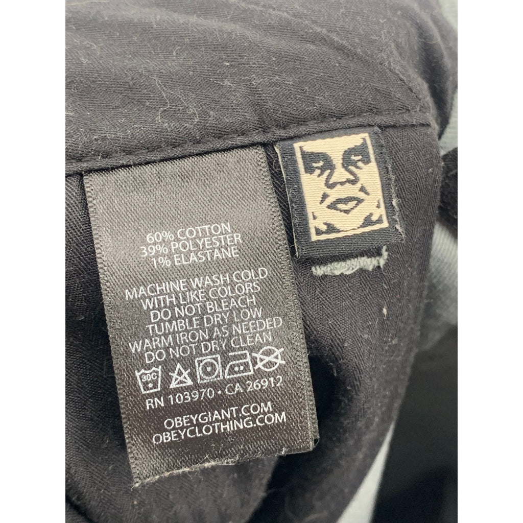 OBEY Men's Gray Solid Regular-Fit Tapered Leg Chino Pants SZ 32