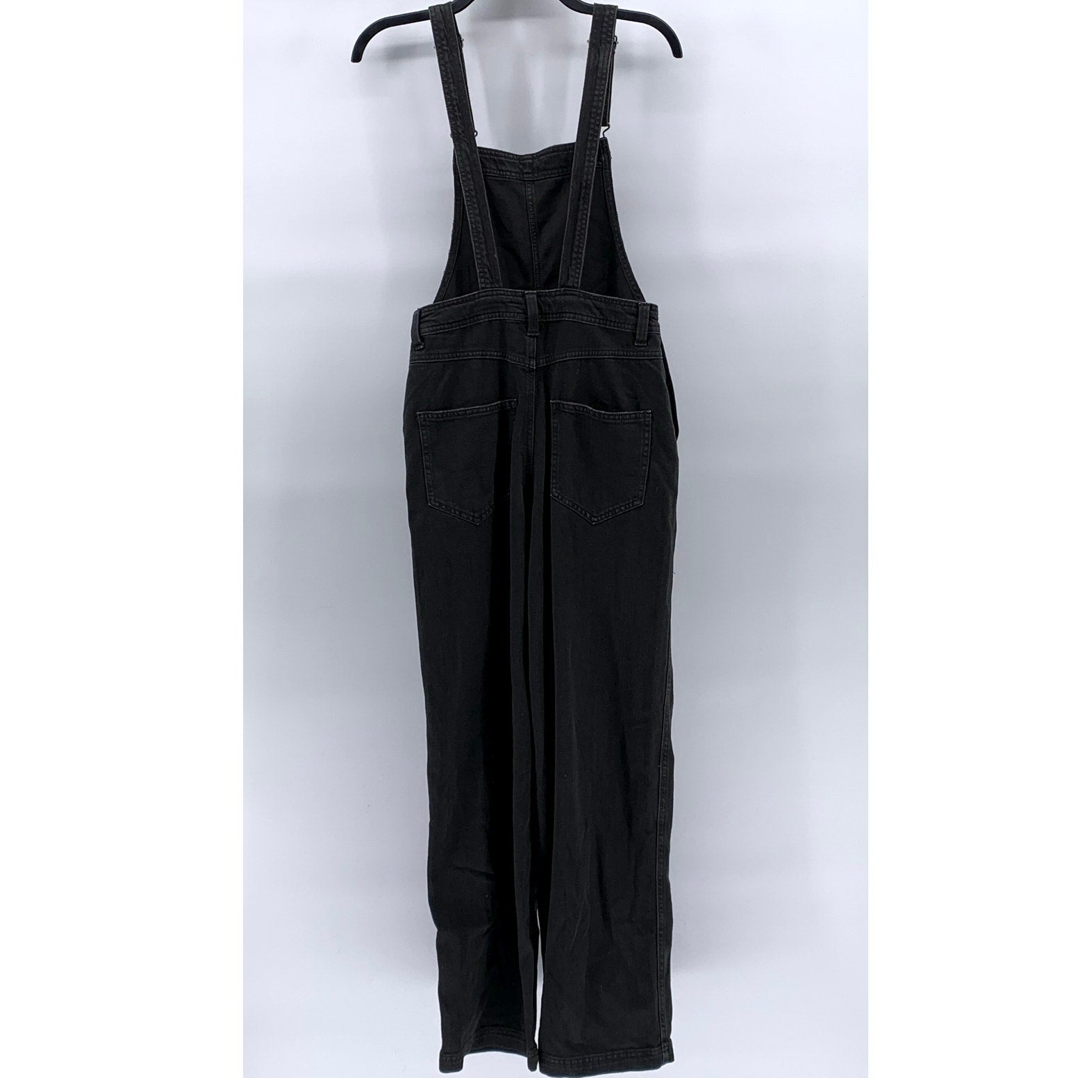 AERIE Women’s Black Denim Adjustable Strap Straight-Leg Overalls SZ XS