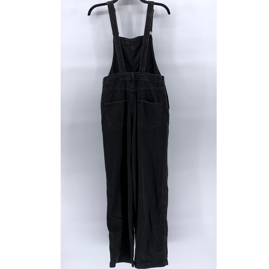AERIE Women’s Black Denim Adjustable Strap Straight-Leg Overalls SZ XS