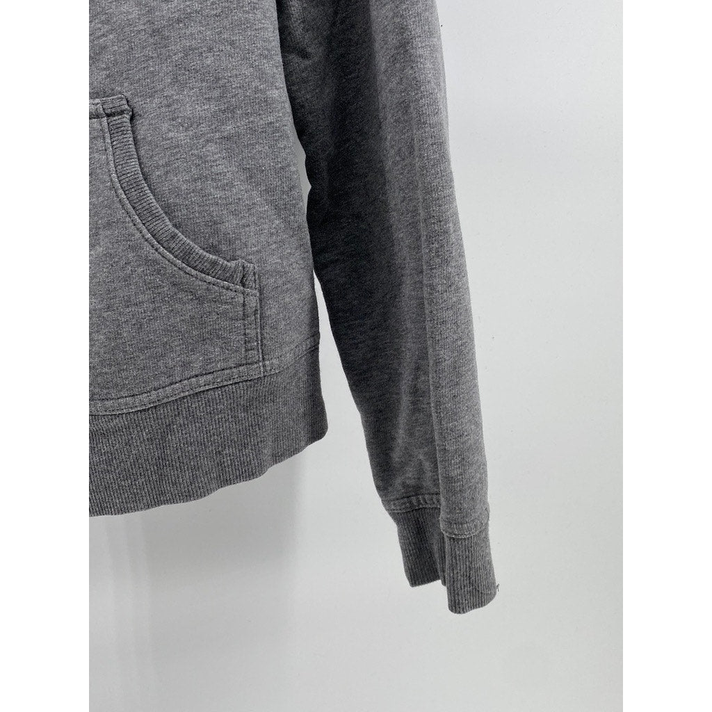 NY JEANS By New York & Company Women’s Gray Zip-Up Hooded Cropped Sweater SZ M
