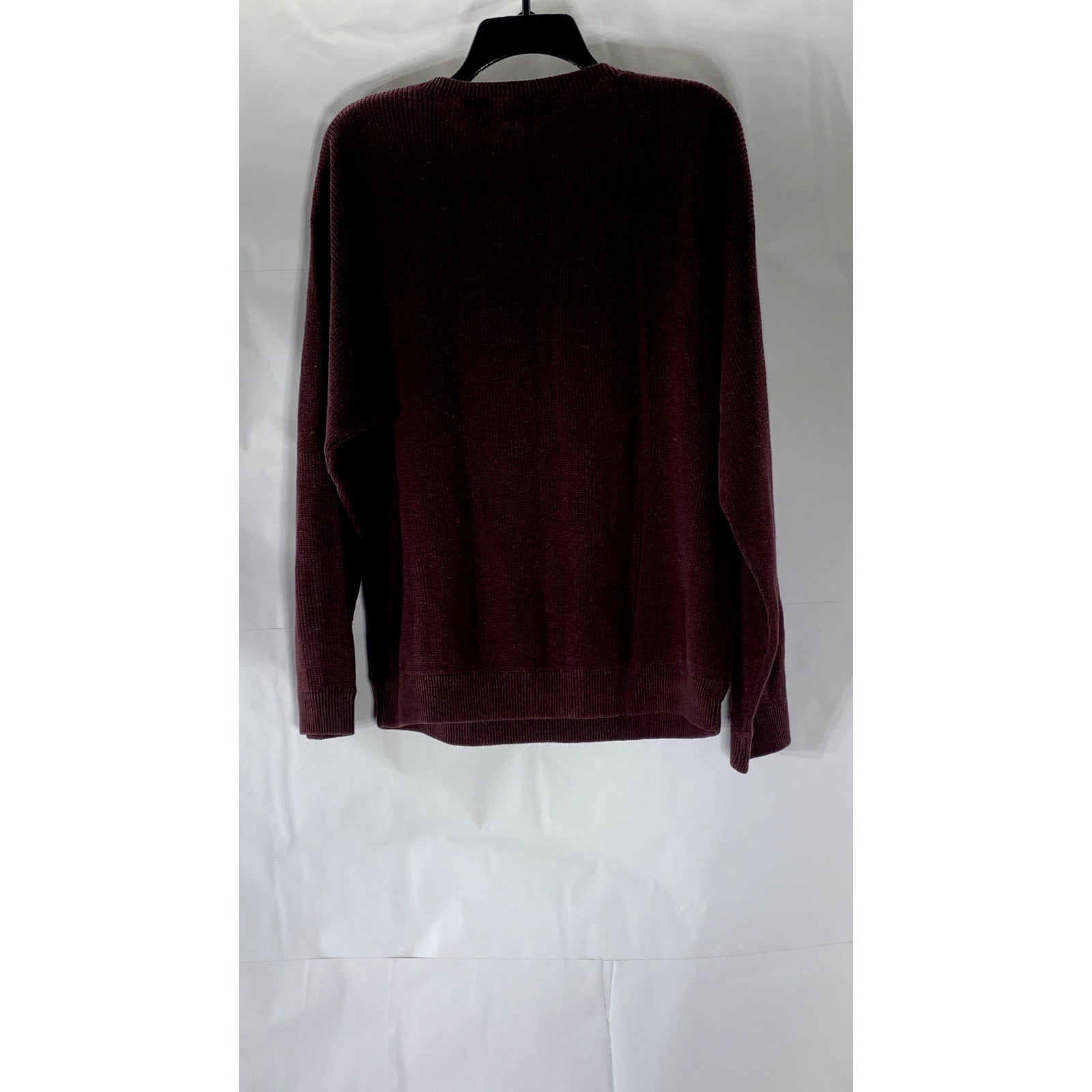 NORTHWEST TERRITORY Men's Vintage Burgundy Rib Knit Crewneck Sweater SZ XL
