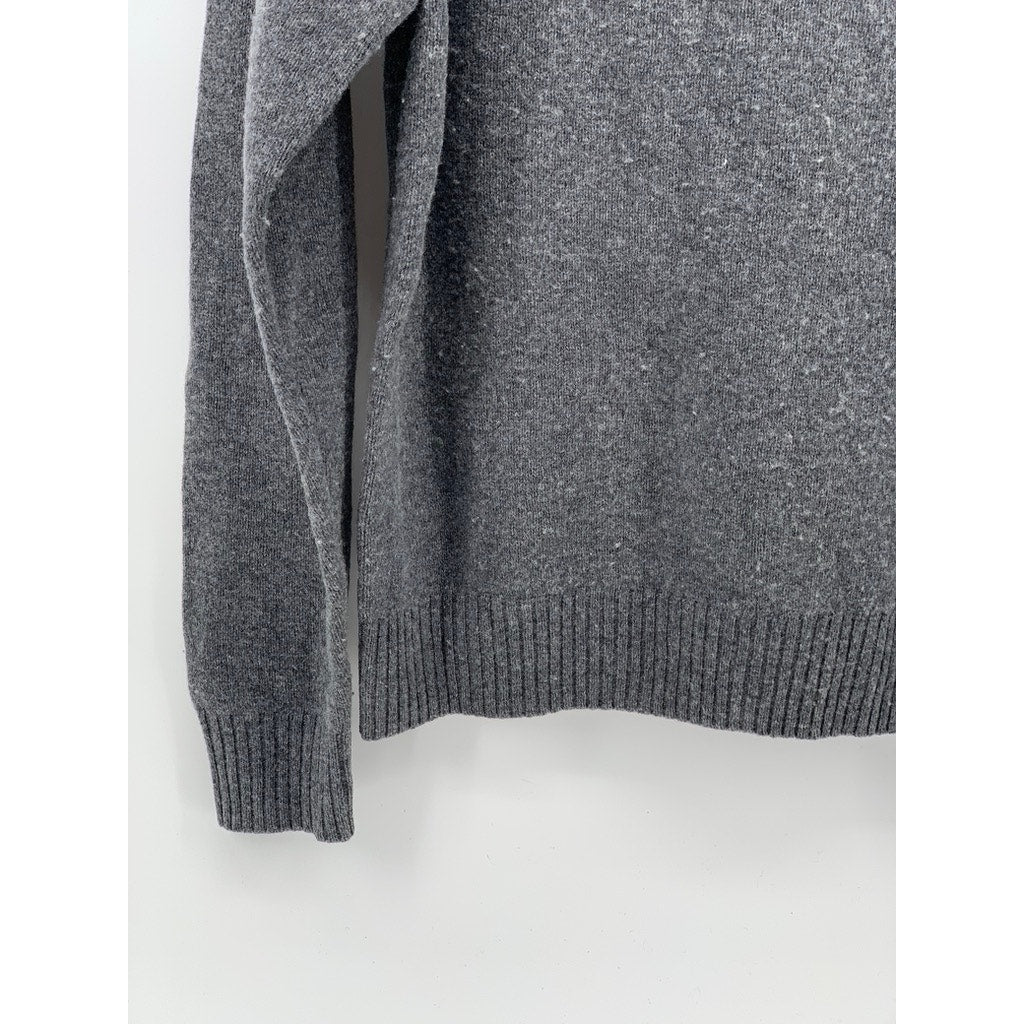 UNIQLO Men's Charcoal Gray Wool Crewneck Knit Long Sleeve Sweater SZ S