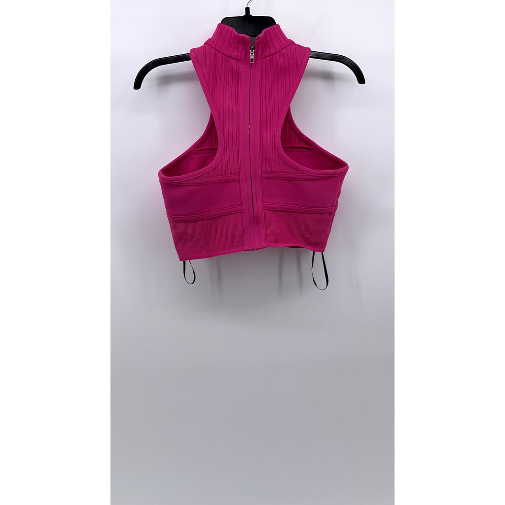 FOREVER 21 Women's Fuchsia Pink High-Neck Sleeveless Cropped Top SZ S