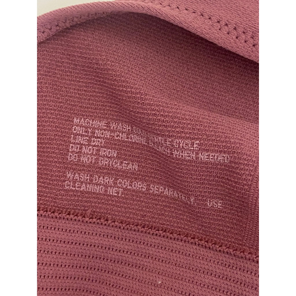 UNIQLO U Women's Pink Straight-Neck Ribbed-Hem Sport Bra SZ S