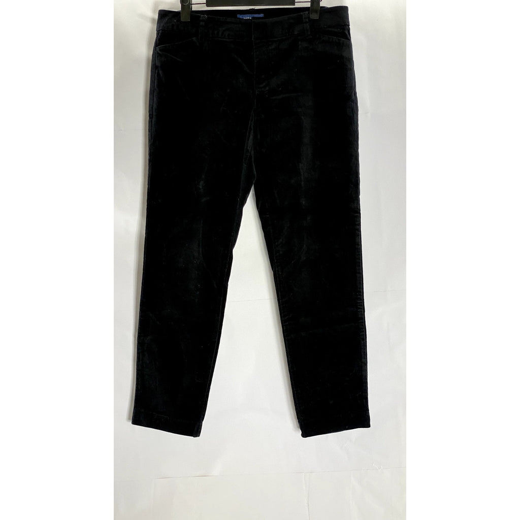 OLD NAVY Women's Black Jack Mid-Rise Regular-Fit Pixie Velvet Ankle Pants SZ 6