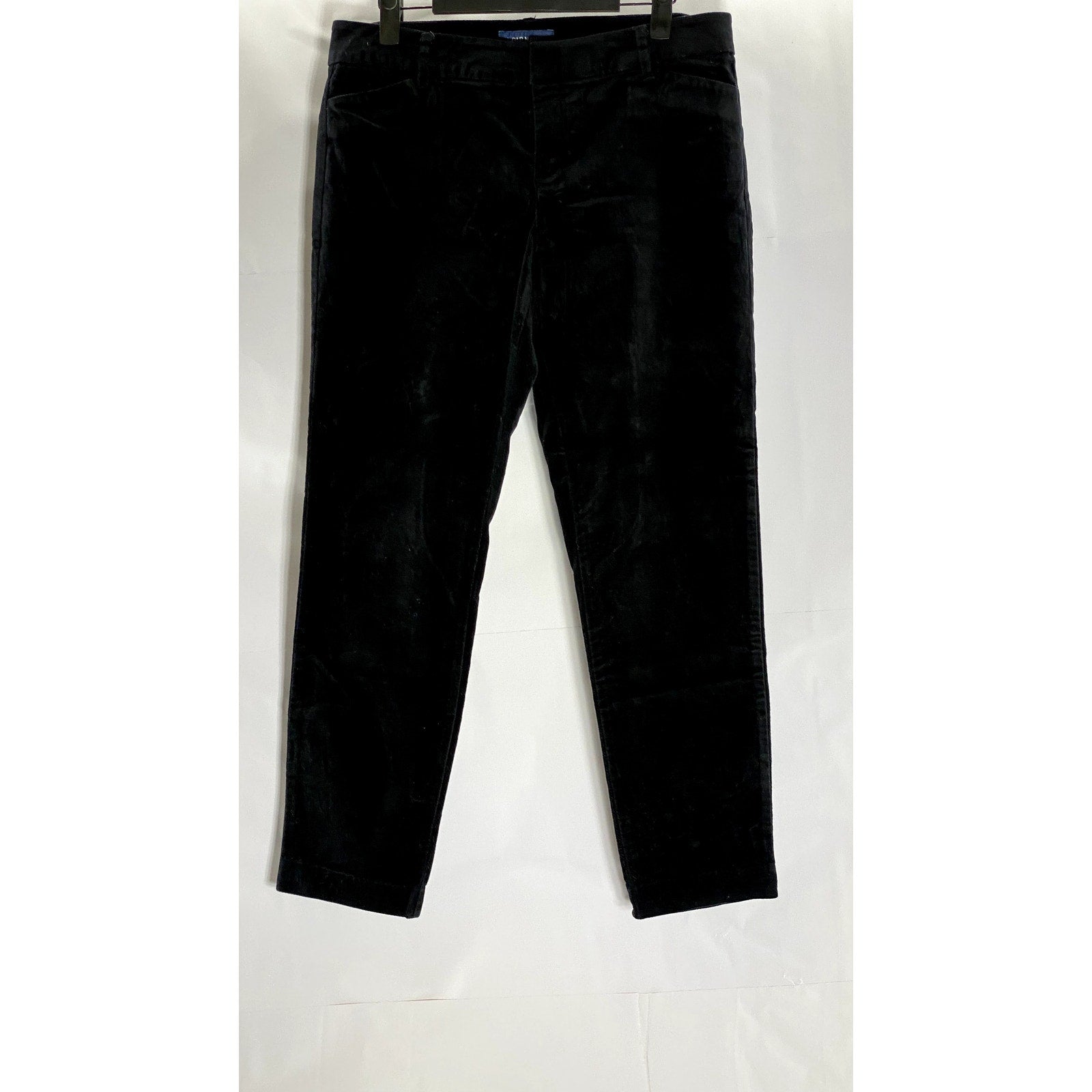 OLD NAVY Women's Black Jack Mid-Rise Regular-Fit Pixie Velvet Ankle Pants SZ 6