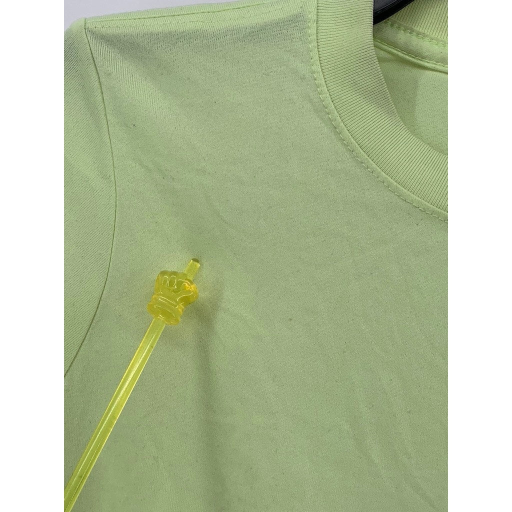 NIKE Women's Lime Green Dri-Fit Crewneck Short Sleeve Active Top SZ S