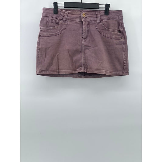 SUBLEVEL Women's Purple Denim Five-Pocket Extra Mini Skirt SZ L