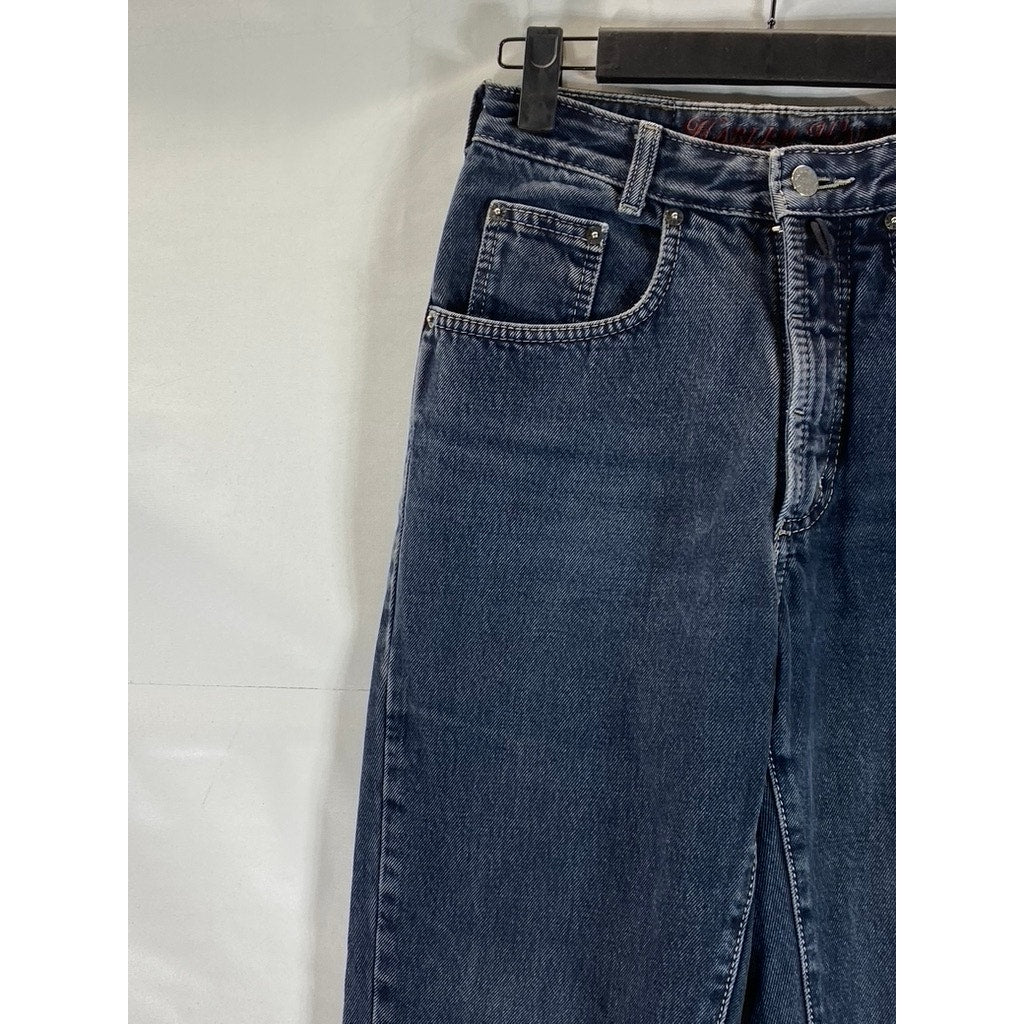HARLEM WALKER ORIGINAL JOKER Women's Dark Blue Vintage Straight Leg Jean SZ 36/S