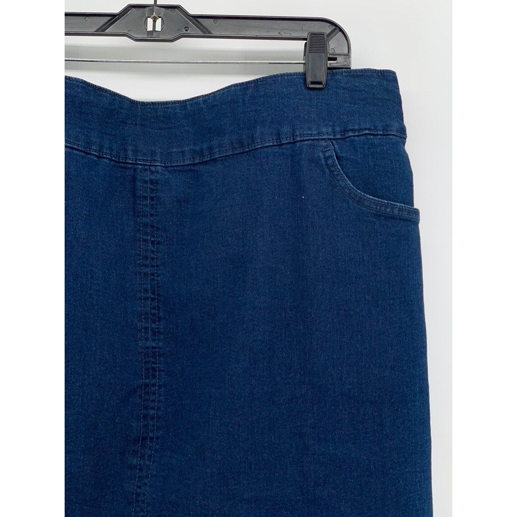 UNBRANDED Women's Dark Blue Denim A-Line Mini Skirt SZ 20