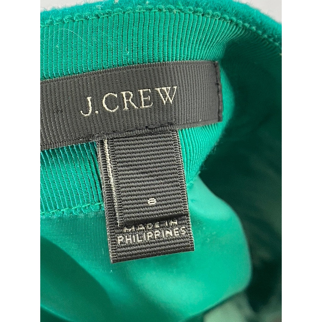 J.CREW Women's Green Wool-Blend Mini Pencil Skirt SZ 8