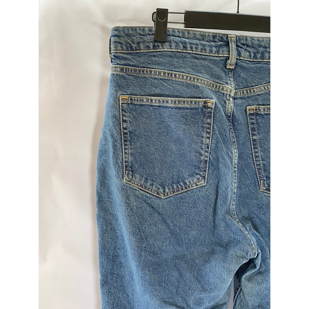 H&M Women's Blue Denim Distressed Slim-Leg Five-Pocket Jean SZ 12