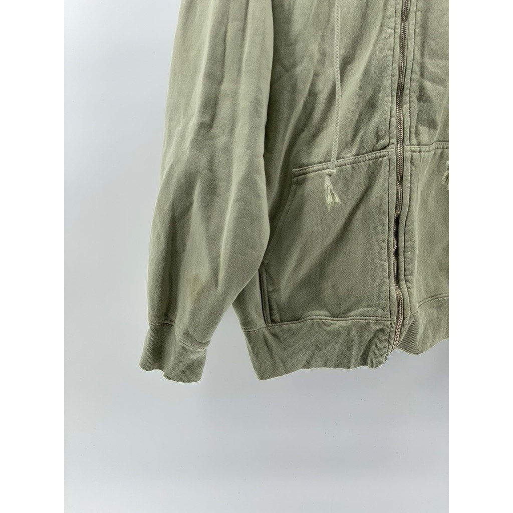 BRANDY MELVILLE Women's Light Green Oversized Long Sleeve Zip-Up Sweater SZ OS