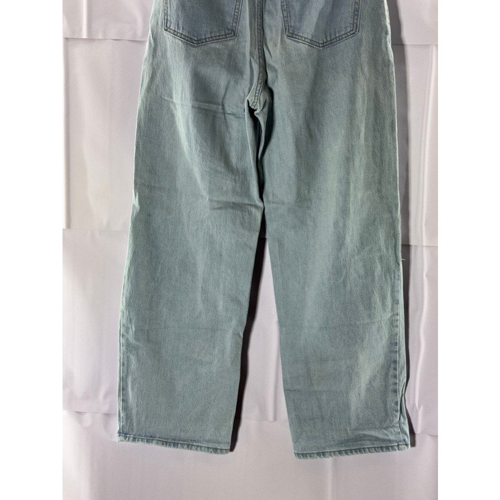 WILD FABLE Women's Light Blue Distressed Highest Rise Baggy Jeans SZ 6/28