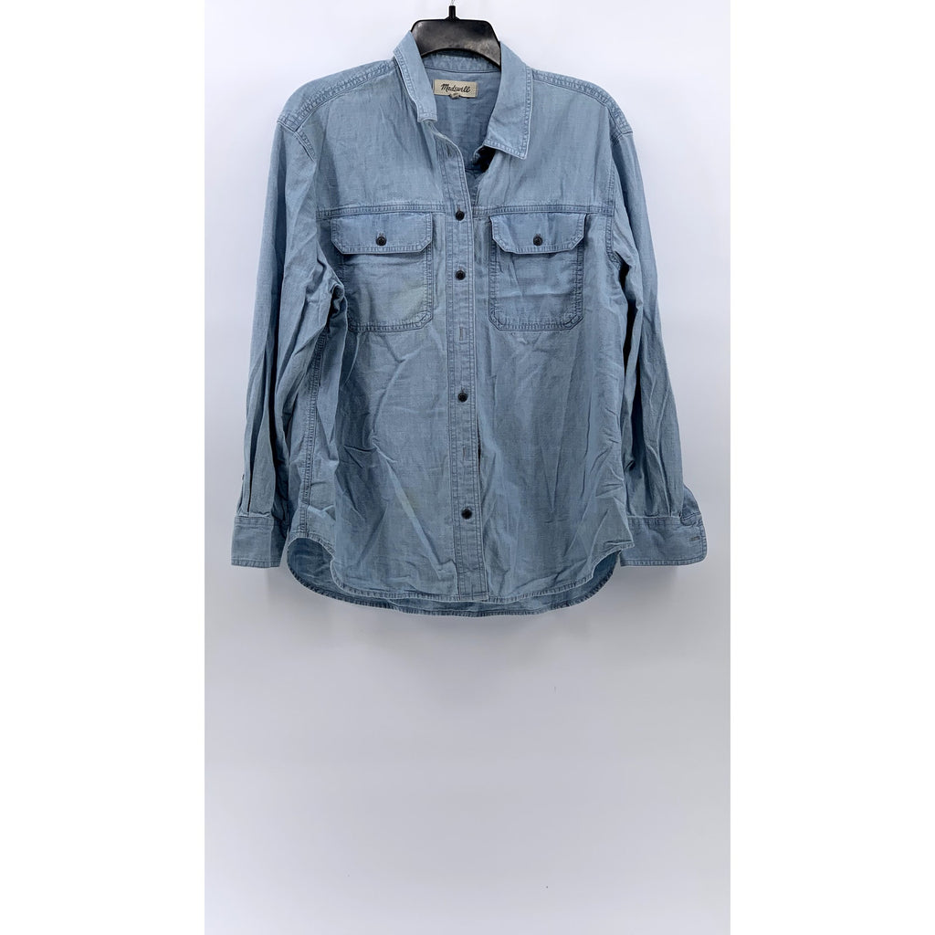 MADEWELL Women's Blue Chambray Button-Up Long Sleeve Workshirt SZ M