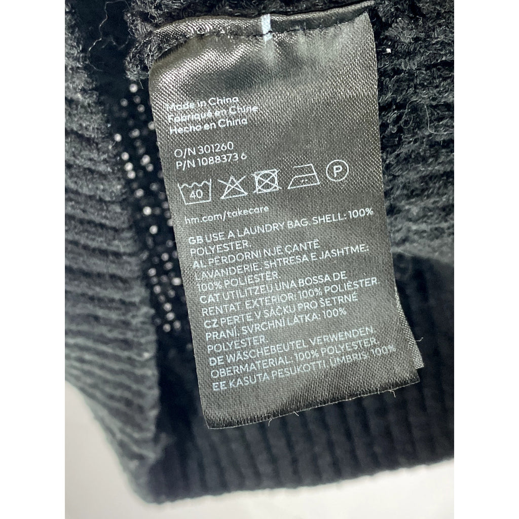 DIVIDED By H&M Women's Black Chunky Knit Halter Crop Top SZ L