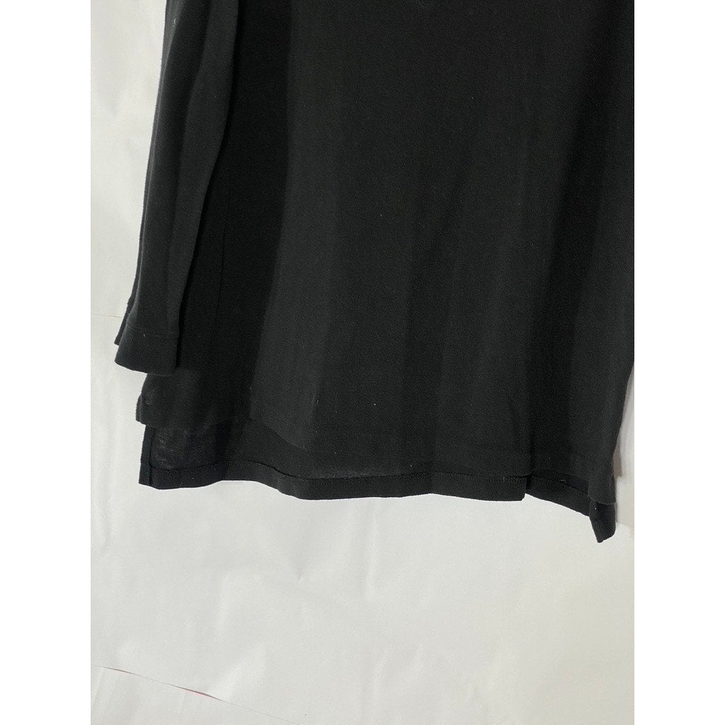 J.CREW Women's Black V-Neck Long Sleeve Knit Slit-Hem Sweater SZ XL