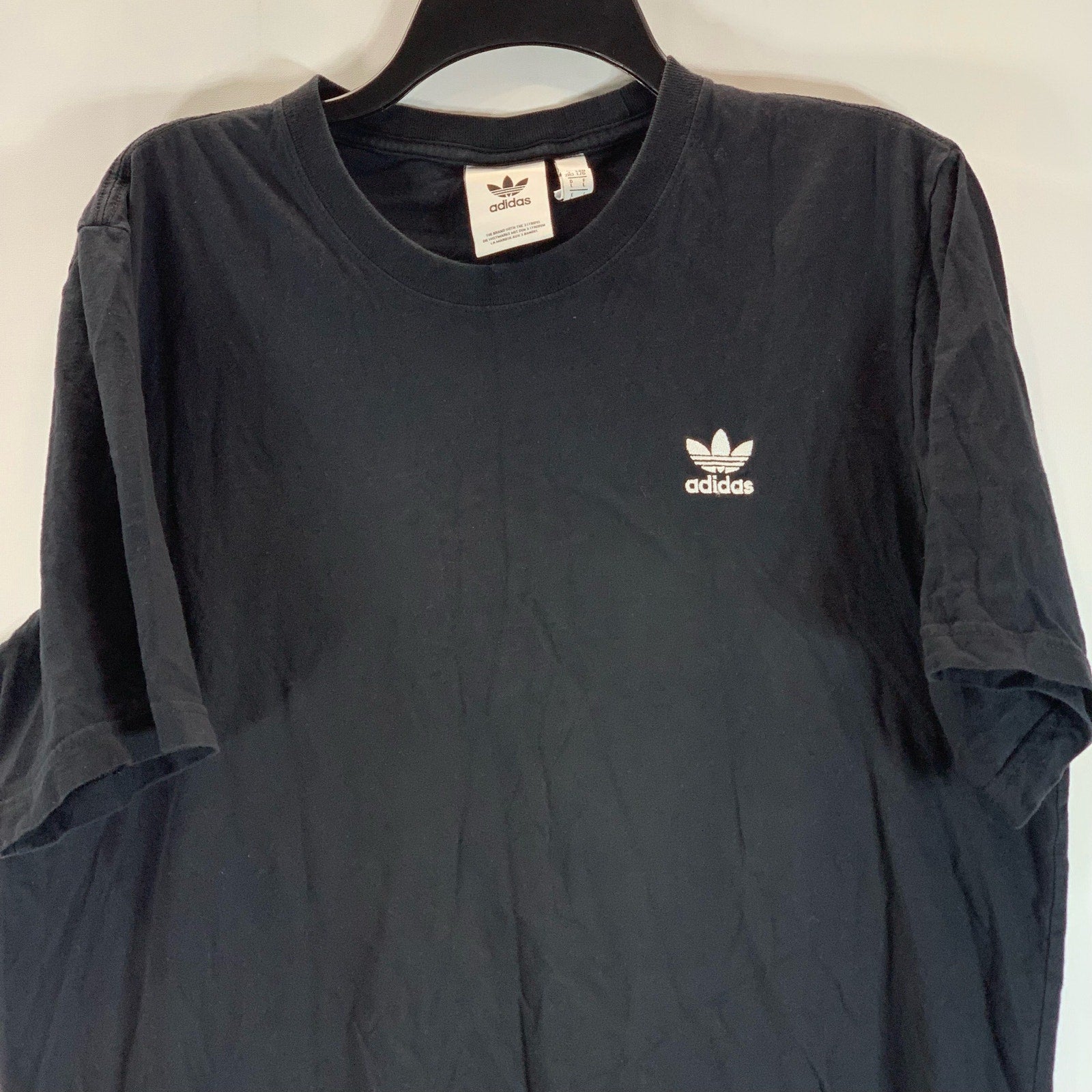 ADIDAS Men's Black Crewneck Essential Short Sleeve T-Shirt SZ L