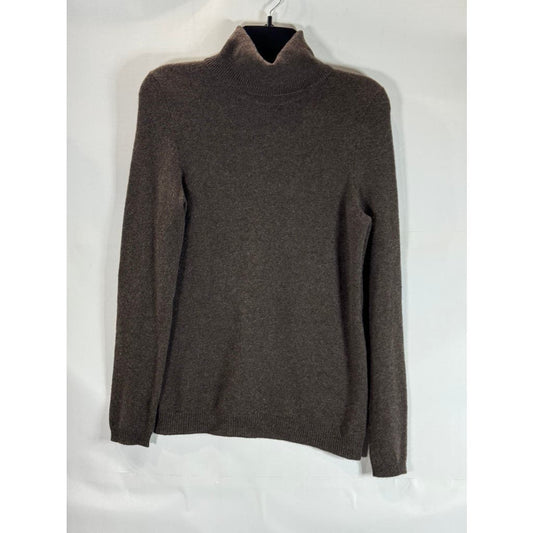 C BY BLOOMINGDALES Women's Brown Cashmere Turtleneck Pullover Sweater SZ M