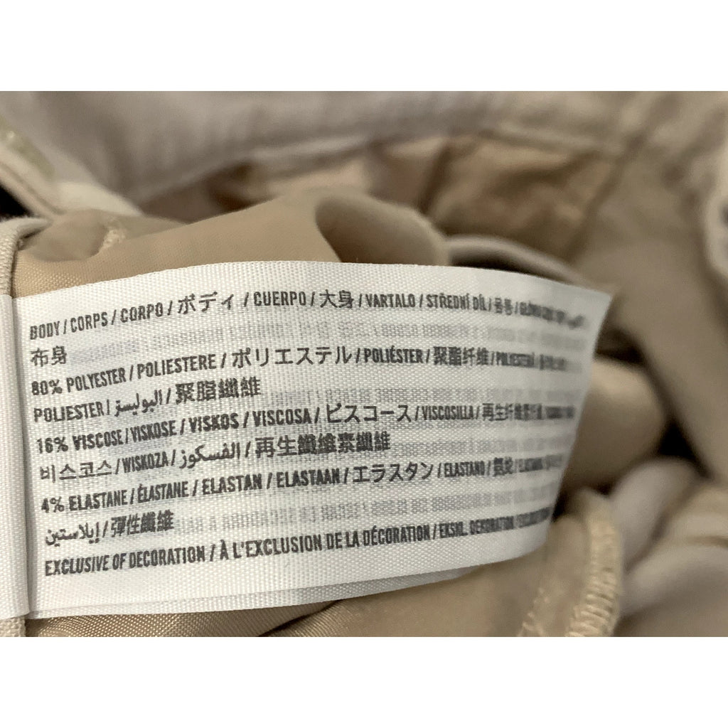 ABERCROMBIE & FITCH Women's Beige Pleated Straight Wide-Leg Pant SZ L