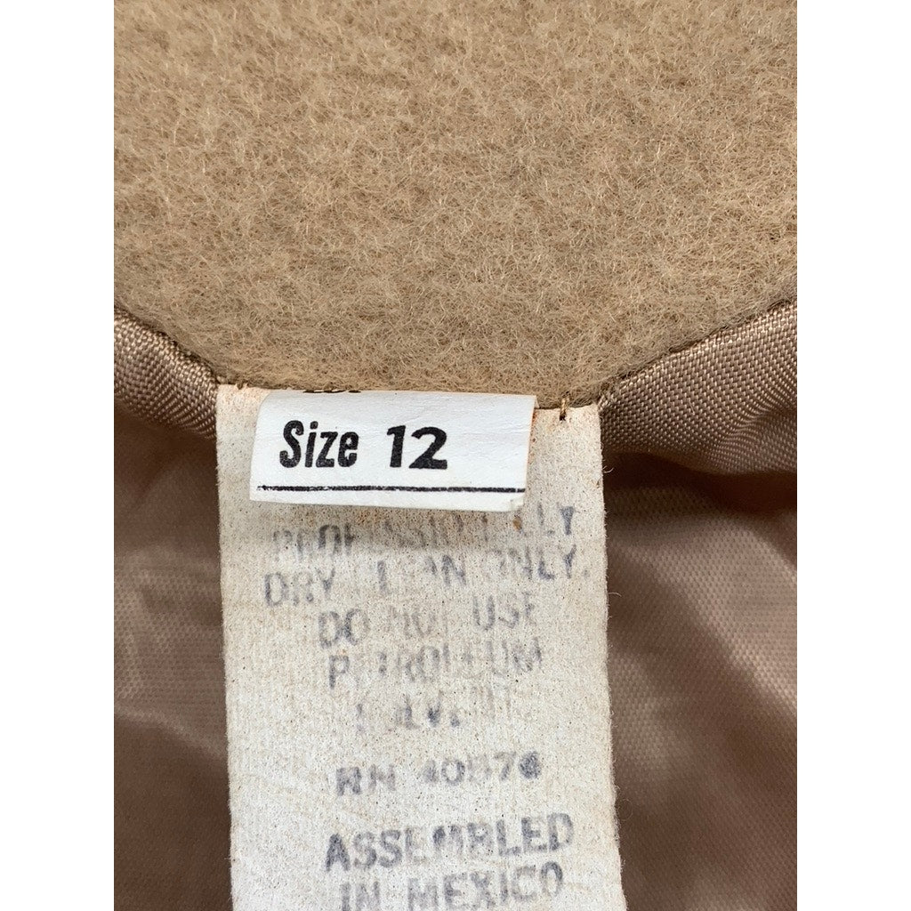 UNBRANDED Women's Tan Hooded Long Belted Coat SZ 12