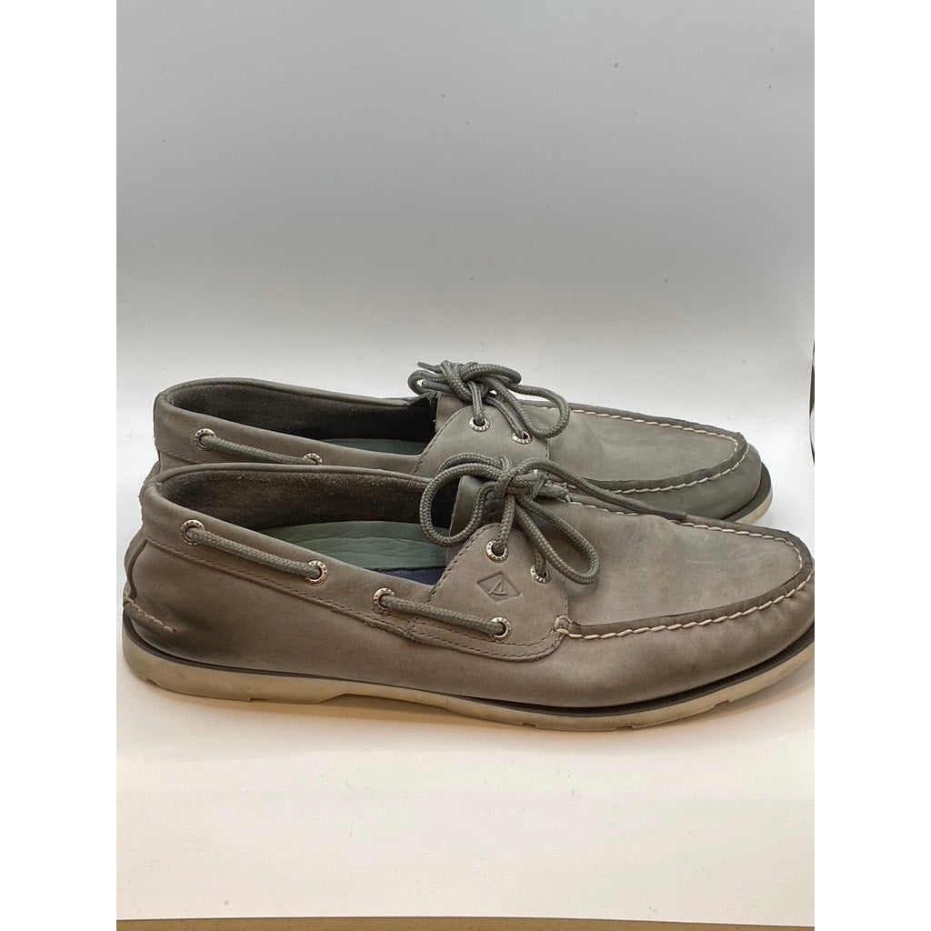 SPERRY Men's Brown Leather Top-Sider Round-Toe Slip-On Casual Shoes SZ 11.5