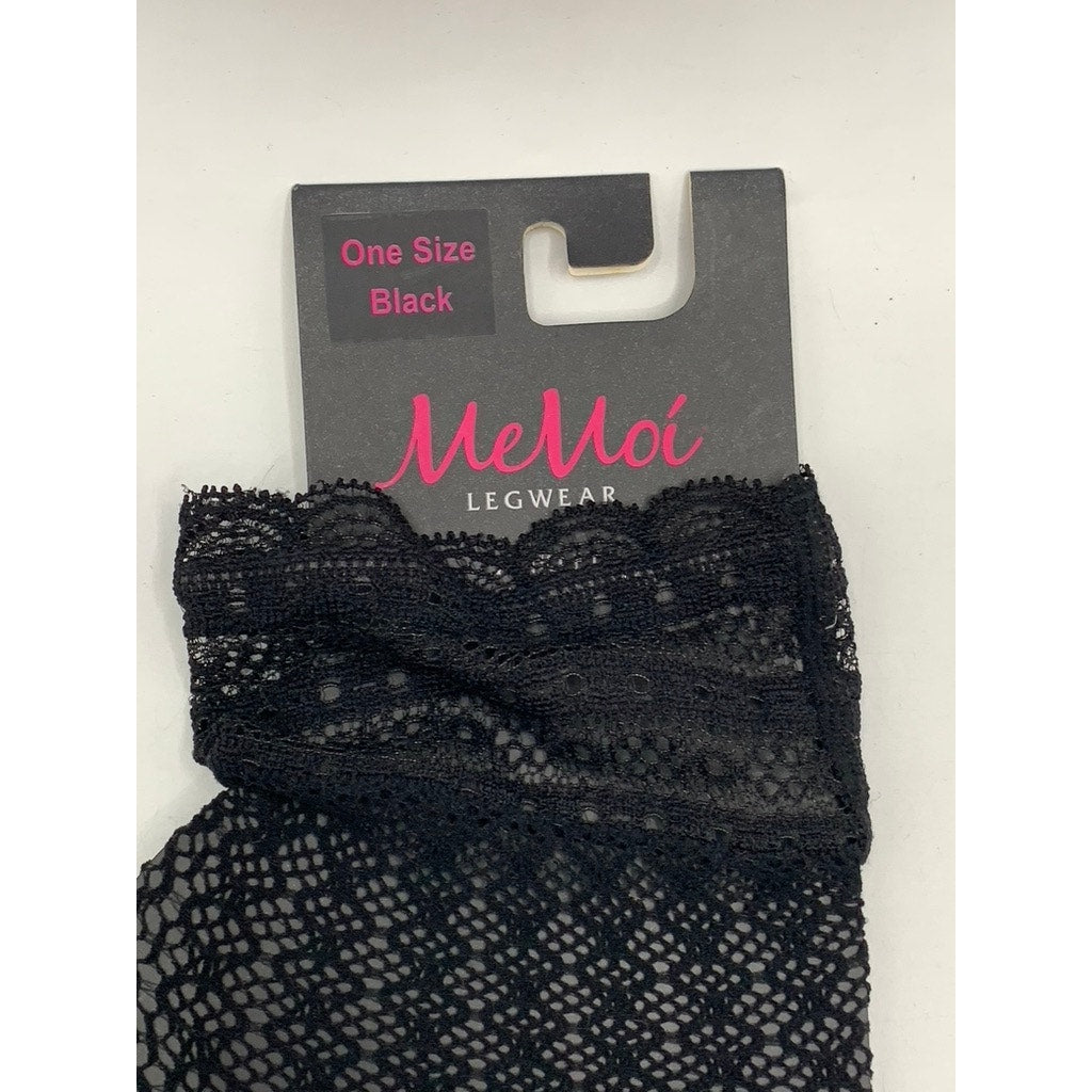 MEMOI Women's Black Diamond Floral Lace Anklet Socks SZ OS