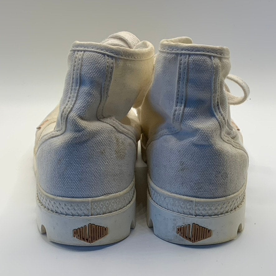 PALLADIUM Women's White Pampa Hi Lug-Sole Lace-Up Boot SZ 7