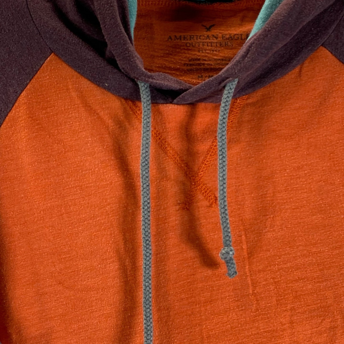 AMERICAN EAGLE Outfitters Men's Multicolor Colorblock Regular-Fit Hoodie SZ M