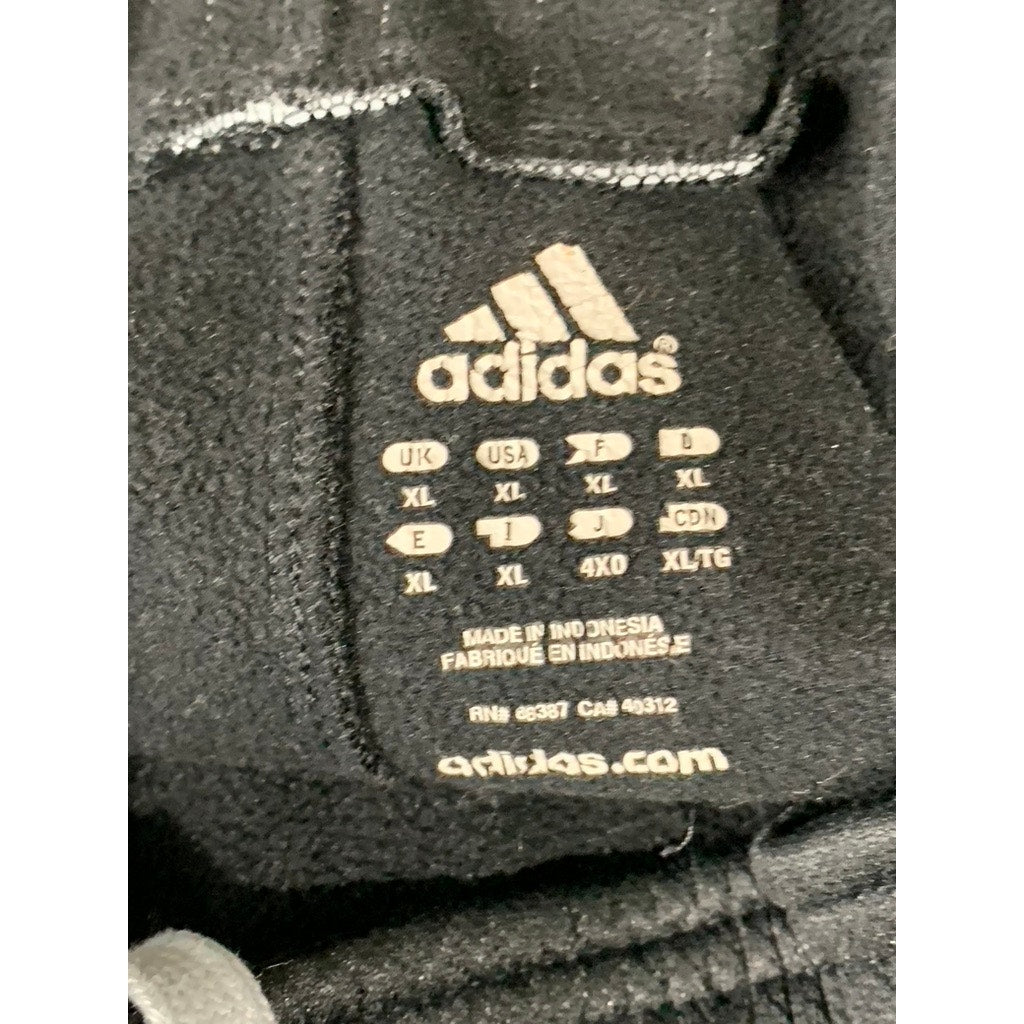 ADIDAS Men's Black/White Elastic Drawstring Waist Pull-On Track Pants SZ XL