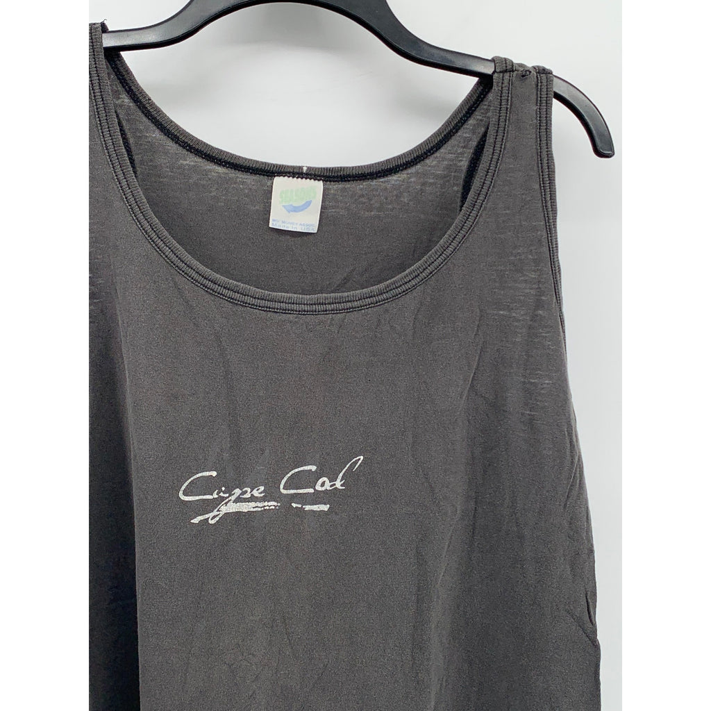 SEASONS Men's Gray Distressed Cape Cod Logo Scoop-Neck Pullover Tank SZ M