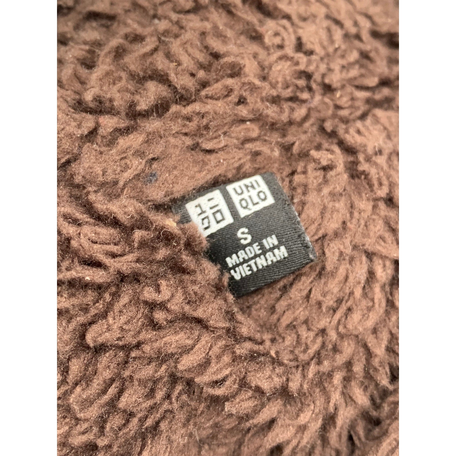 UNIQLO Men's Black-Brown Faux-Fur Hooded Zip-Up Long Sleeve Sweater SZ S